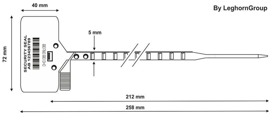 durchziehplombe orion seal 5×258 mm technische zeichnung