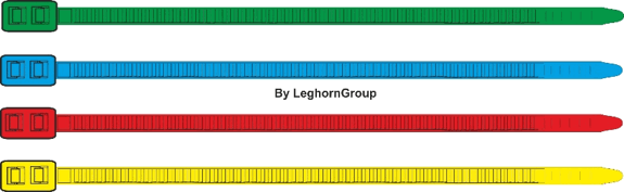 farbige kabelbinder aus polyamide pa 6.6 mit doppelterm verschluss