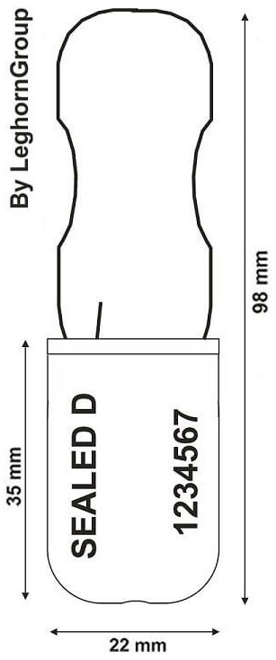 padlock plombe padlock seal 180-1 technische zeichnung